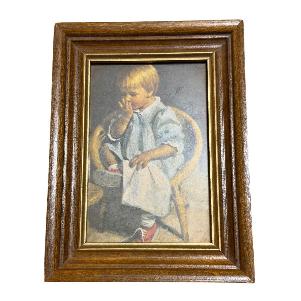 Vintage Framed James Ingwersen Artwork Print Gretchen Girl